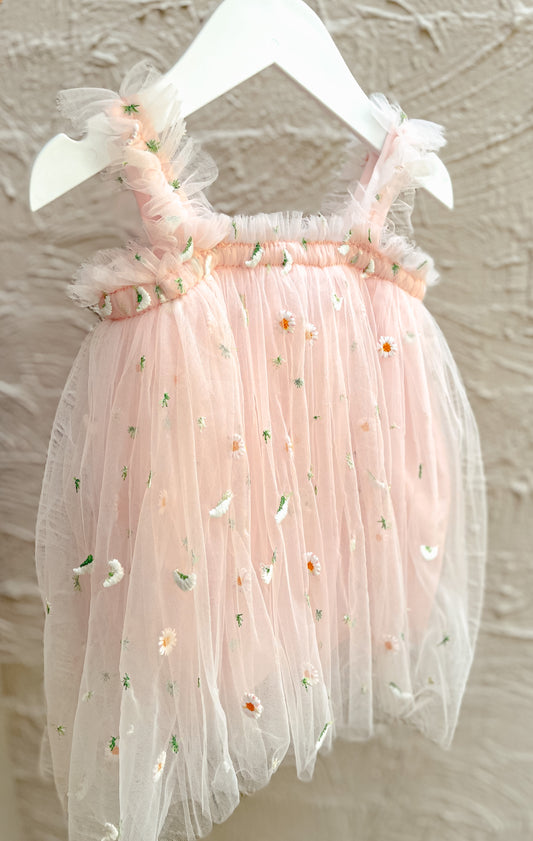 Pink Daisy Tulle Dress